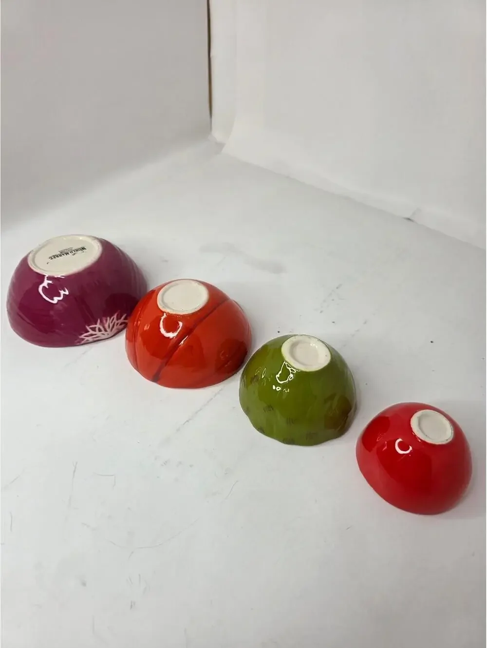 World Market Veggie Themed Ceramic Measuring Cup 4 pc.